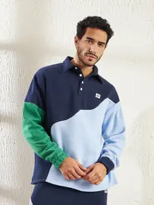 FUGAZEE Colourblocked Cotton Pullover Sweatshirt