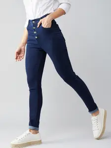 BAESD Women Skinny Fit High Rise Clean Look Jeans