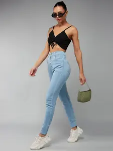 BAESD Women Clean Look Skinny Fit High-Rise Stretchable Jeans