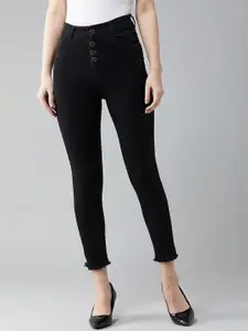 BAESD Women Skinny Fit High Rise Clean Look Jeans