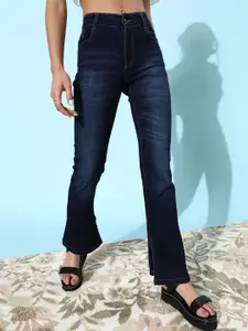 BAESD Women Bootcut Mid Rise Clean Look Stretchable Jeans