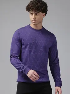 V Dot Geometric Prints Round-Neck Sweatshirt