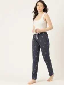 ETC Printed Mid-Rise Straight Fit Lounge Pants