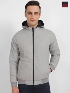 Allen Solly Colourblocked Hooded Reversible Bomber Jacket