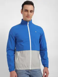 Allen Solly Colourblocked Stand Collar Cotton Bomber Jacket