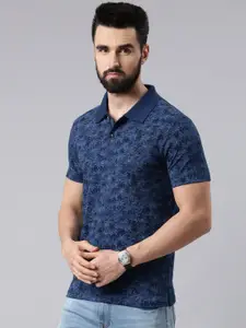 Kryptic Tropical Printed Polo Collar Pure Cotton Regular Fit T-shirt