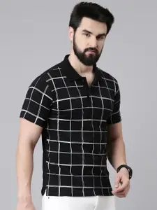 Kryptic Checked Polo Collar Pure Cotton T-shirt