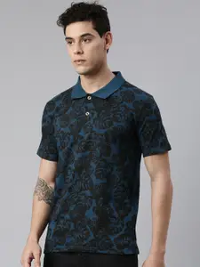 Kryptic Tropical Printed Polo Collar Pure Cotton T-shirt