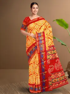Kalamandir Ethnic Motifs Printed Silk Blend Saree