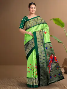 Kalamandir Floral Printed Silk Blend Saree