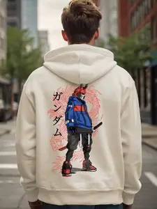 Bewakoof Gardenia Cyber Samurai Graphic Printed Oversized Sweatshirt