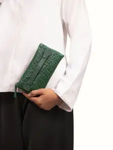 Hidesign Textured Zip Around Leather Wallet