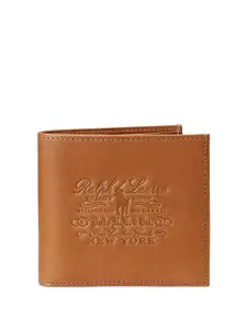 Polo Ralph Lauren Men Typography Printed Pure Leather Wallet