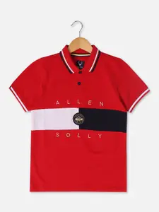 Allen Solly Junior Boys Colourblocked Polo Collar Cotton Regular T-shirt