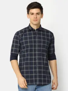 V-Mart Tartan Checks Opaque Cotton Casual Shirt