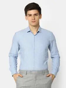 J White by Vmart Micro Checked Cotton Formal Shirt