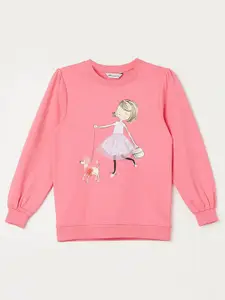 Fame Forever by Lifestyle Girls Pink Printed Sweatshirt