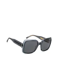 John Jacobs Masaba Edition Women Grey Square UV Protected Sunglasses (Large -209430)