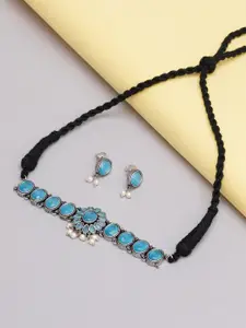 Mali Fionna Silver-Plated Choker Necklace Set