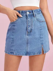 Kotty Denim Straight Mini Skirt