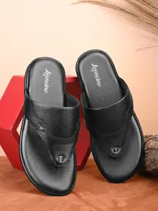 LEONCINO Men Perforated Leather Comfort Sandals