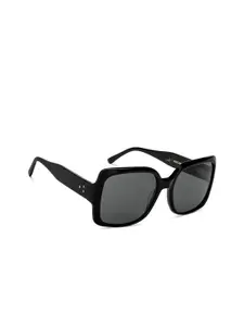 John Jacobs Masaba Edition Women Grey Square UV Protected Sunglasses (Large -209431)