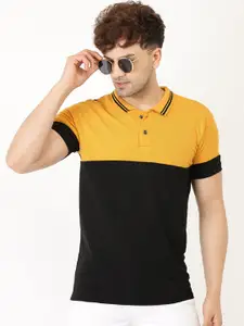 Leotude Colourblocked Polo Collar T-shirt