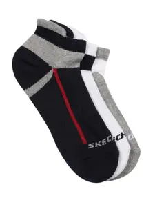 Skechers Men Set of 3 Patterned Ankle Length Socks