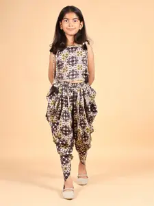 misbis Girls Printed Top with Dhoti Pants