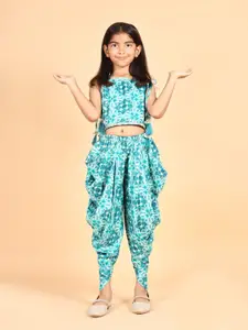 misbis Girls Printed Top with Dhoti Pants