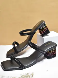 SHRIVAS BY ARCHITA MEHTA Embellished Velvet Block Heels