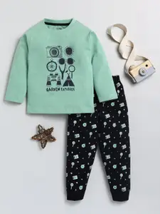 Toonyport Boys Printed Pure Cotton T-Shirt With Trousers