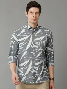 Double Two Slim Fit Graphic Printed Cotton Casual Shirt