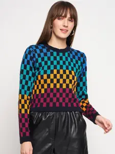 Madame Checked Acrylic Pullover