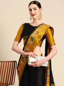 SERONA FABRICS Silk Cotton Woven Design Embroidered Patola Saree With Blouse Piece