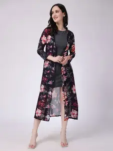 SCORPIUS Floral Printed Longline Shrug