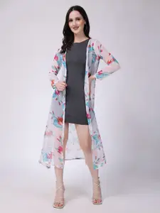 SCORPIUS Floral Printed Longline Shrug