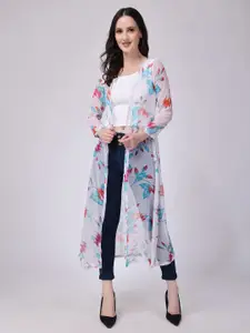 SCORPIUS Floral Printed Longline Shrug