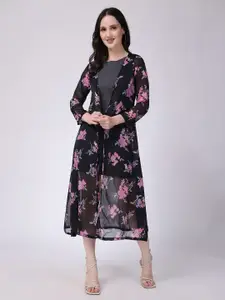 SCORPIUS Floral Printed Longline Shrug