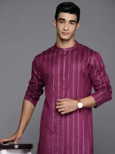 Indo Era Striped Woven Design Straight Kurta