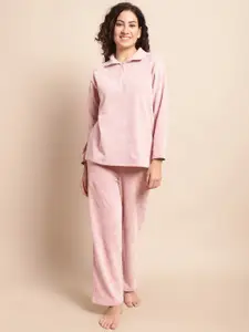 Kanvin Velvet T-Shirt And Pyjama Night Suit