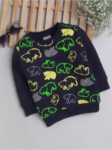BUMZEE Boys Graphic Printed Round Neck Cotton Sweatshirt