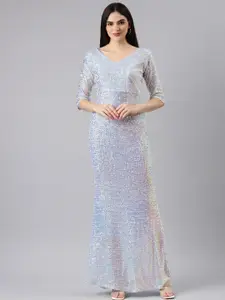 SHOWOFF Embellished Sequinned Net Bodycon Maxi Dress