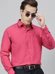 English Navy Standard Slim Fit Cotton Formal Shirt
