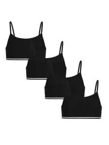 Charm n Cherish Girls Pack Of 4 Full Coverage Camisole Bra With All Day Comfort