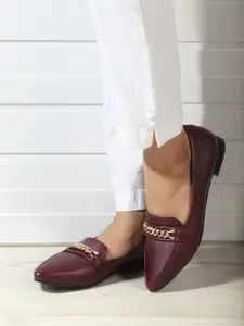 ELLE Pointed Toe Embellished Loafers