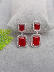 Mirana Rhodium-Plated Contemporary Drop Earrings