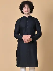 MAAHI FABS Mandarin Collar Jacquard Straight Kurta