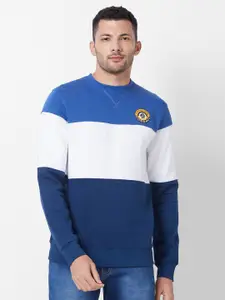GIORDANO Colourblocked Round Neck Applique Sweatshirt