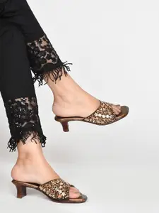 JM Looks Embellished Party Block Heels